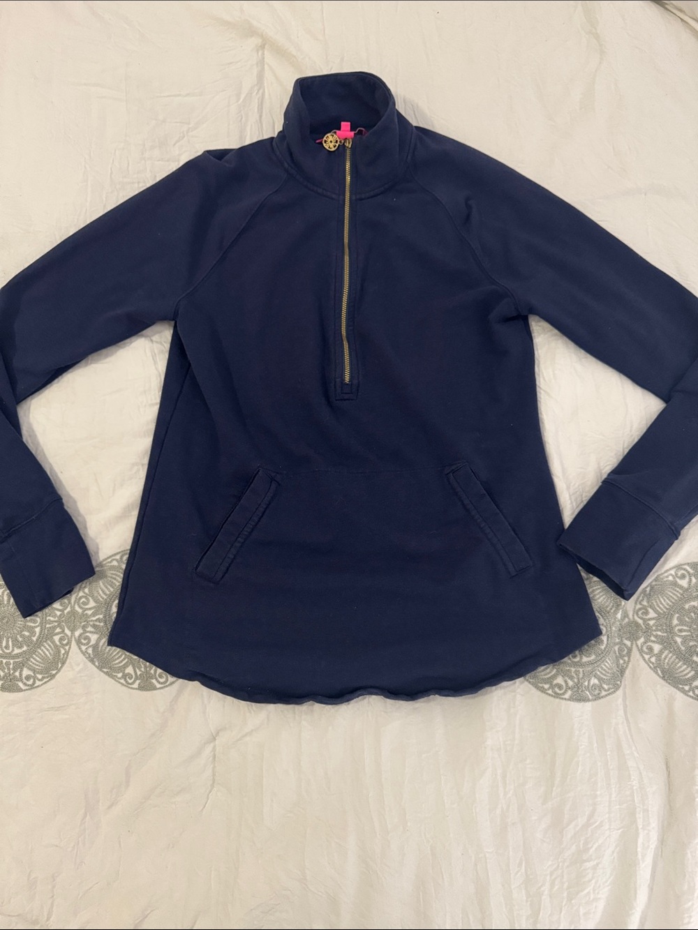 Lilly Pulitzer Navy Half-Zip Pullover
